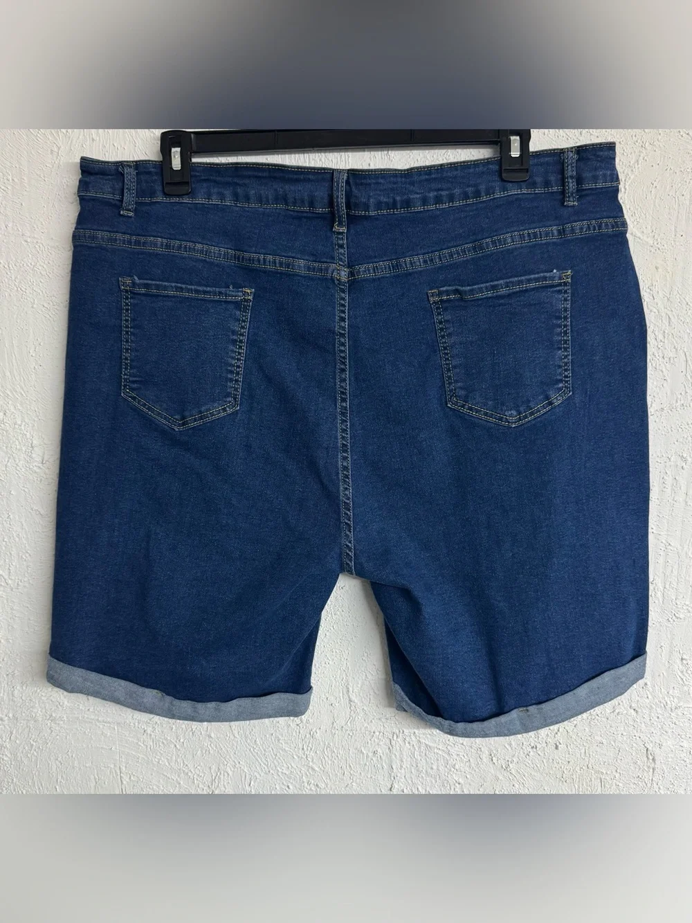 Women's High-Waisted Stretch Distressed Bermuda Jean Shorts